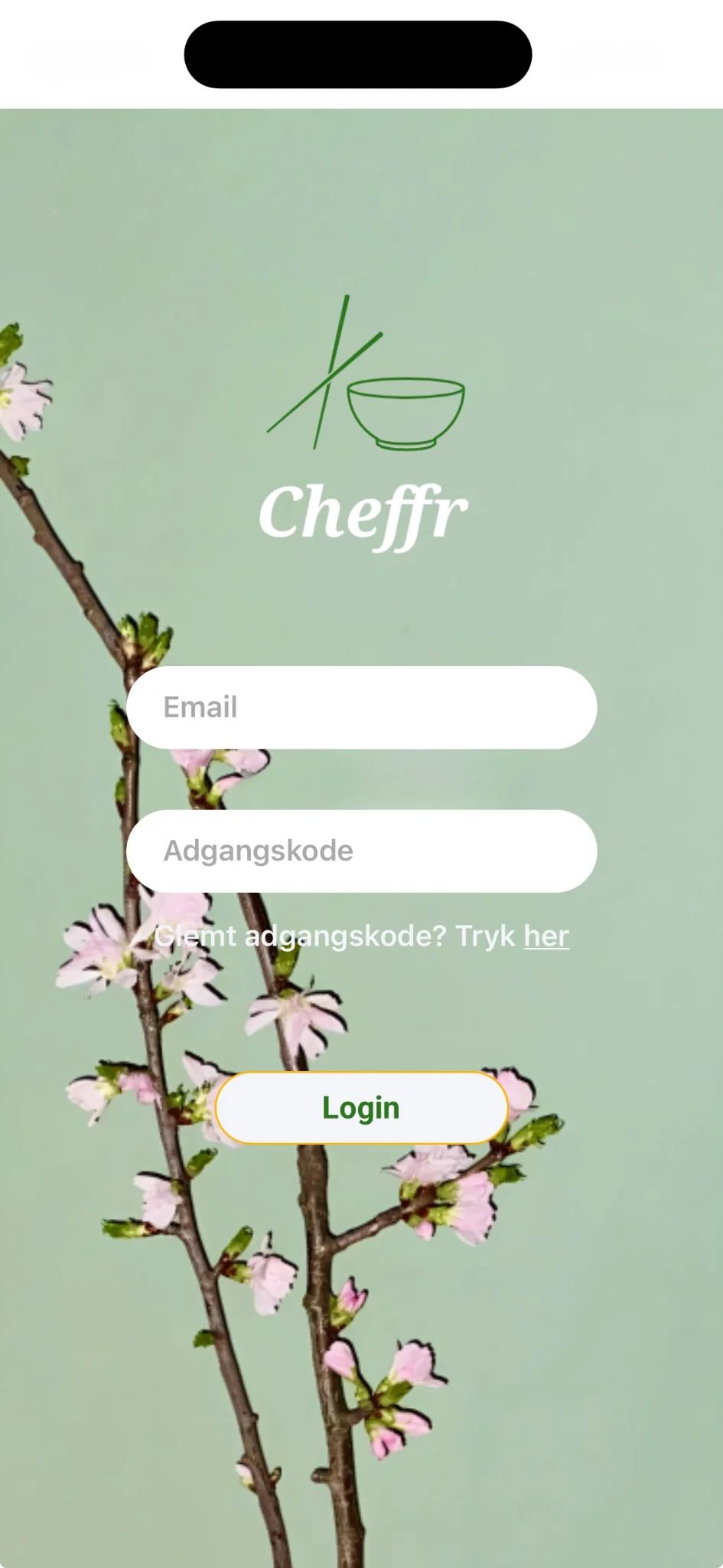 Cheffr app screen