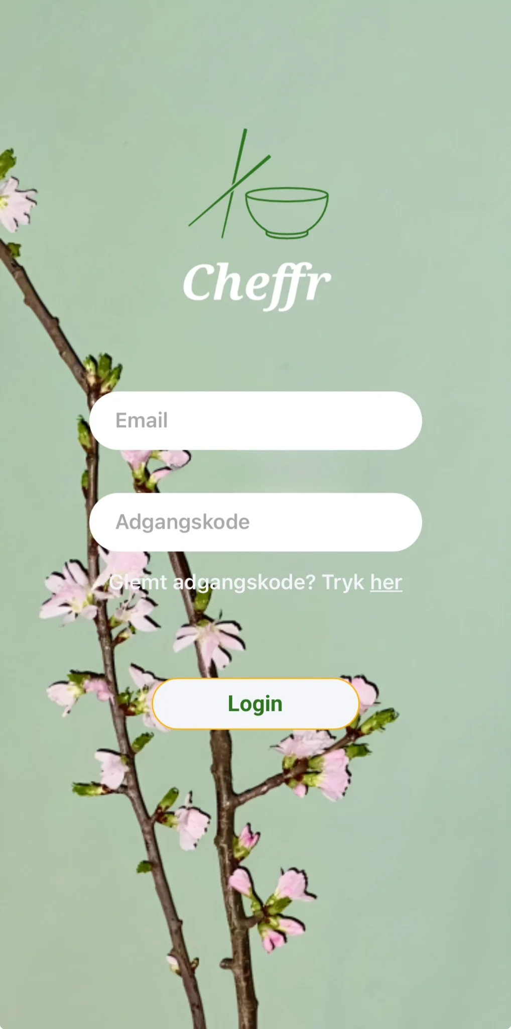 Cheffr app screen